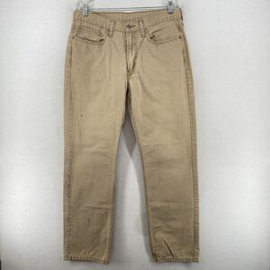 LEVIS Jeans Mens 34x32 514 Slim Straight Fit Stretch Classic Cotton Khaki Brown